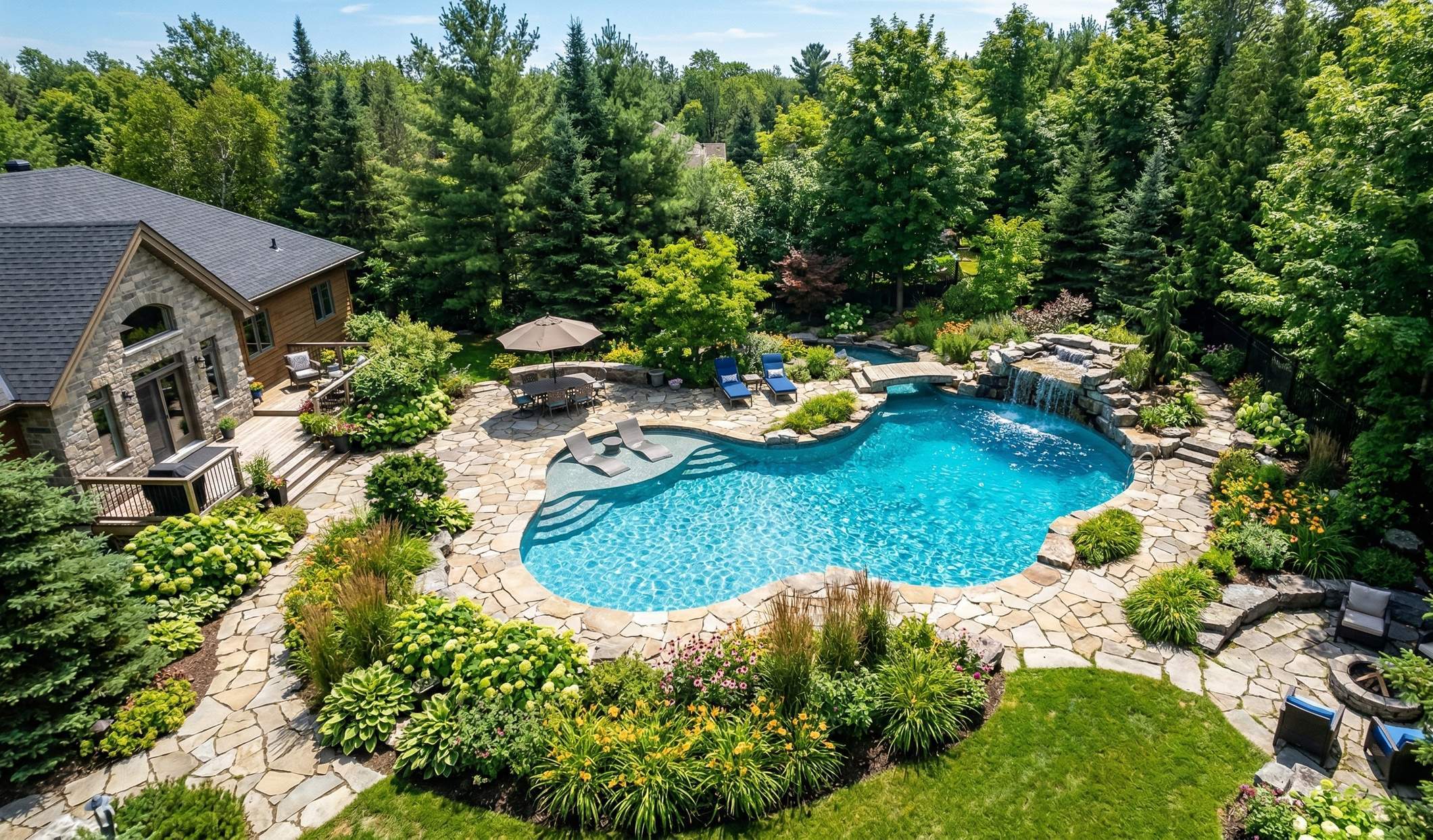 Piscine pierre naturelle