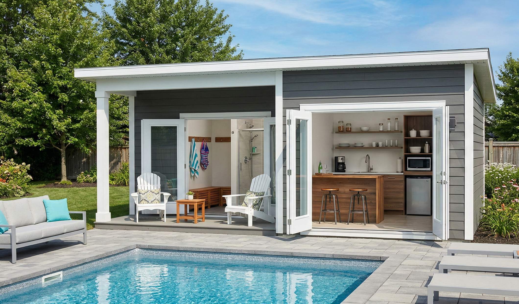 Vestiaire avec douche