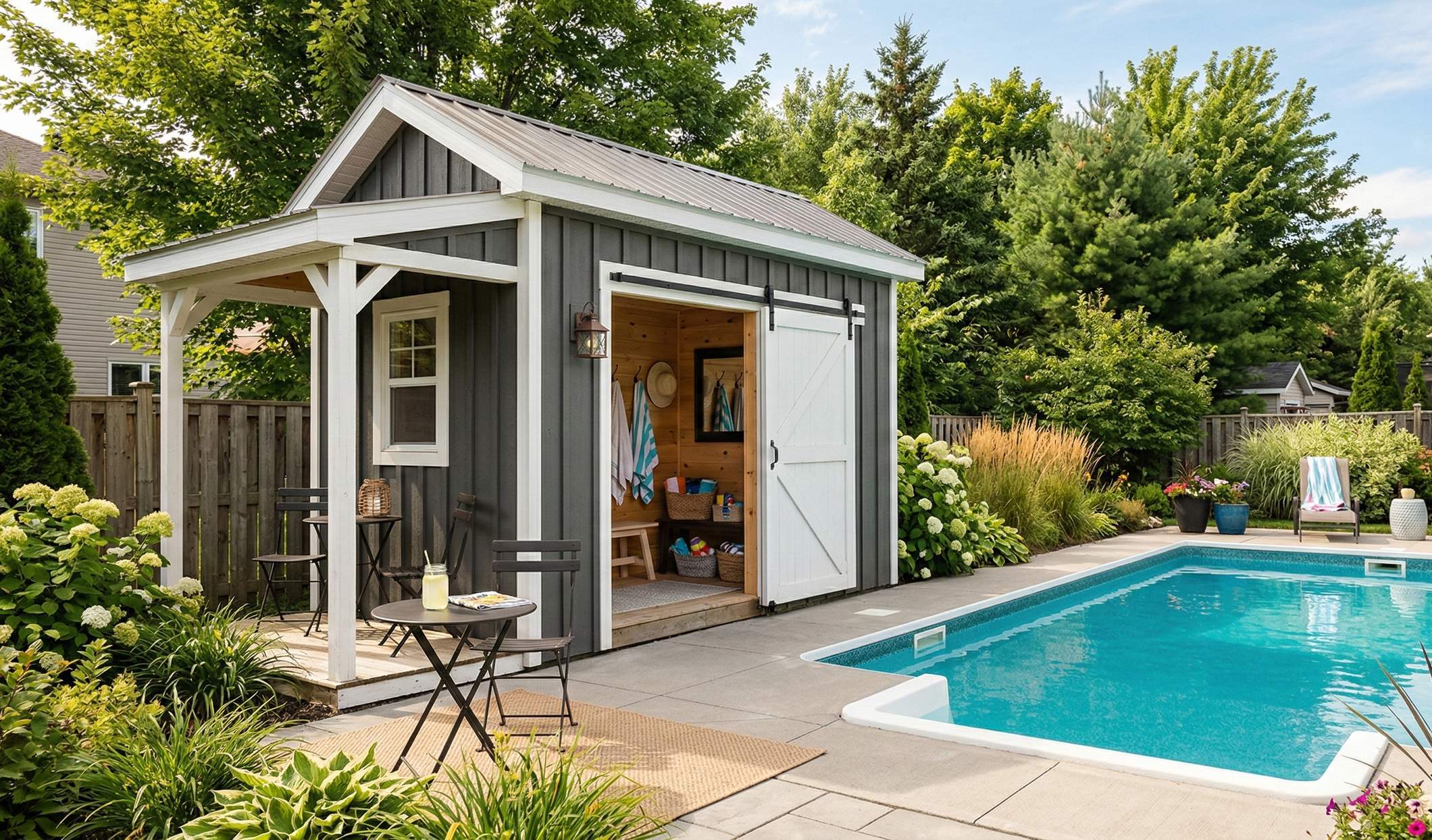 Porte coulissante & jardin