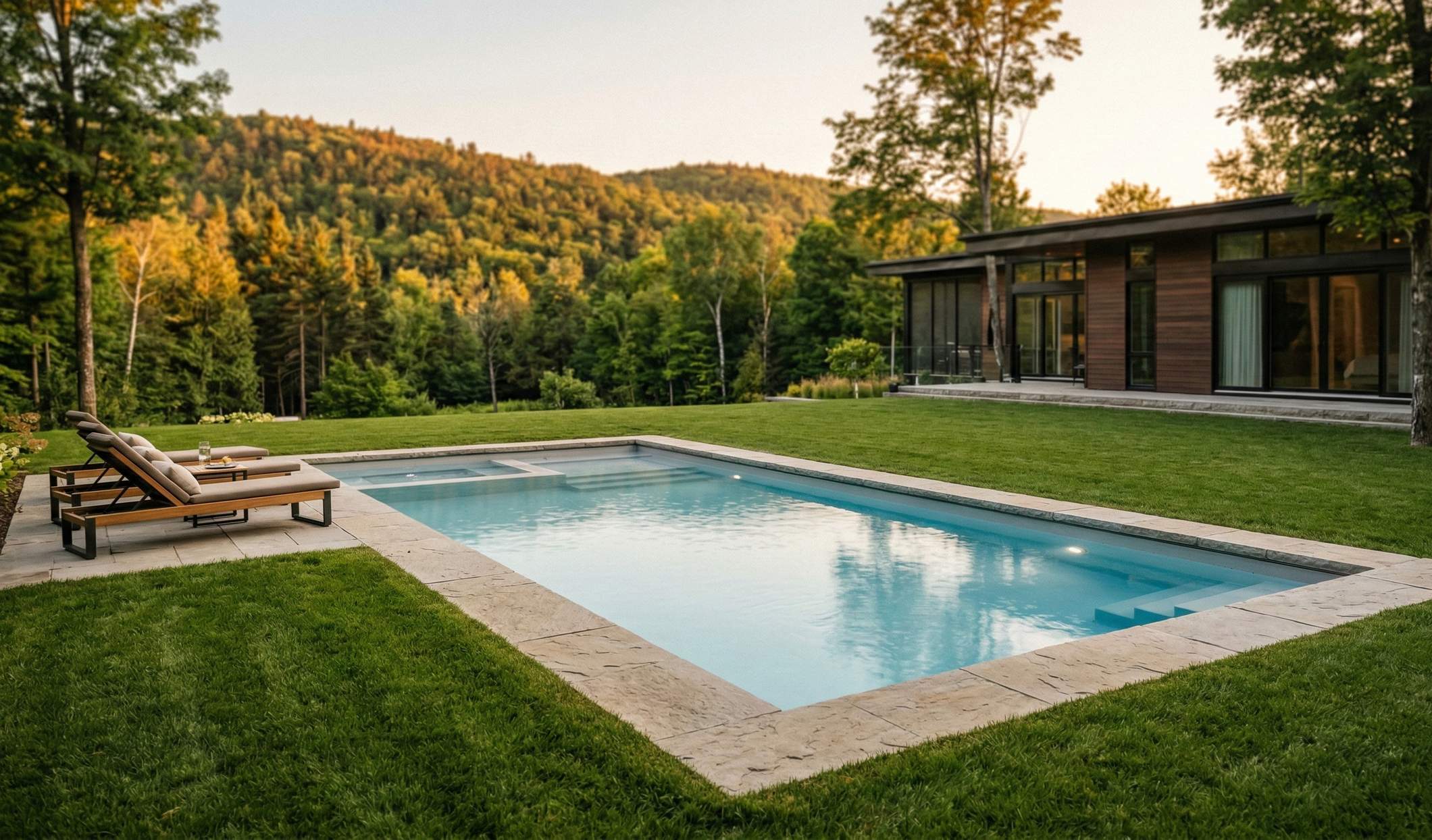 Piscine vue montagne